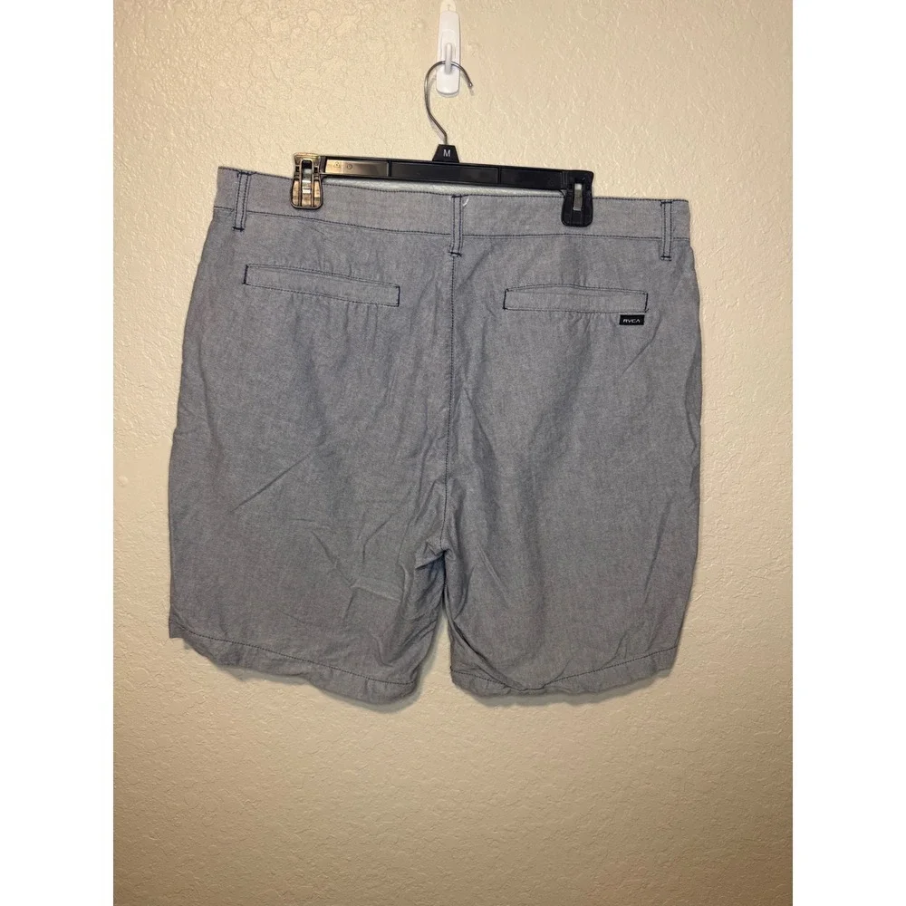 RVCA Mens Shorts Nature Industry Blue Flat Front Casual 38 - Picture 2 of 3